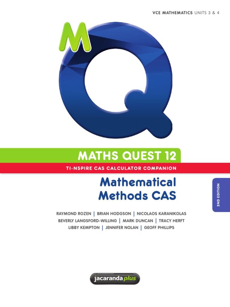 Methods TI-nspire CAS Calculater Companion | PDF | System Of Linear ...