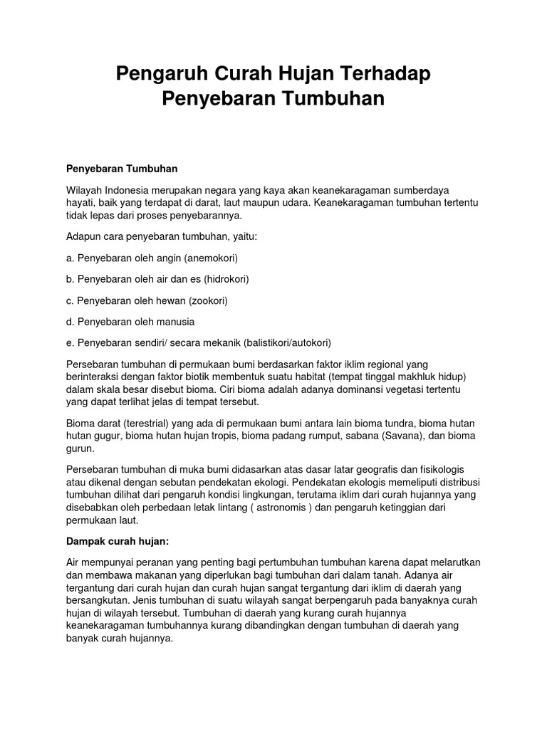 Pengaruh Curah Hujan Terhadap Penyebaran