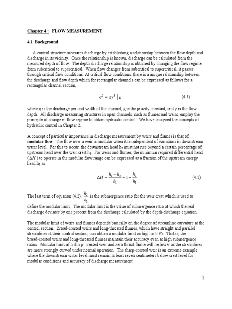 Flow Measurement in Open Channels | PDF | Chemical Engineering | Liquids