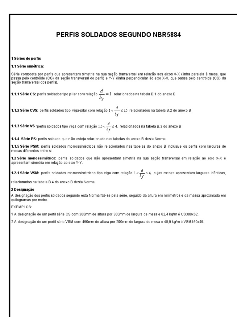 Perfis Soldados conforme NBR5884 | PDF | Quantidades físicas | Duração