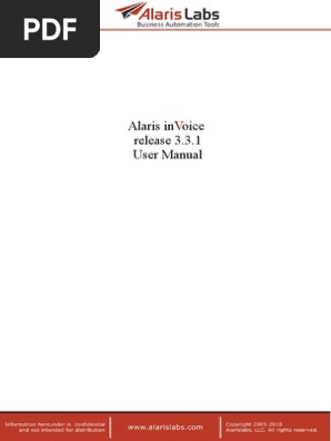 Alaris InVoice Manual 3 3 1