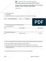 Application Form For Recognition As M.Tech. Project Guide