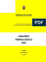 Anuario Hidrológico Ecuador 1991 INAMHI