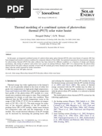 Thermal Modeling of A Combined System of Photovoltaic Thermal PVT Solar Water Heater