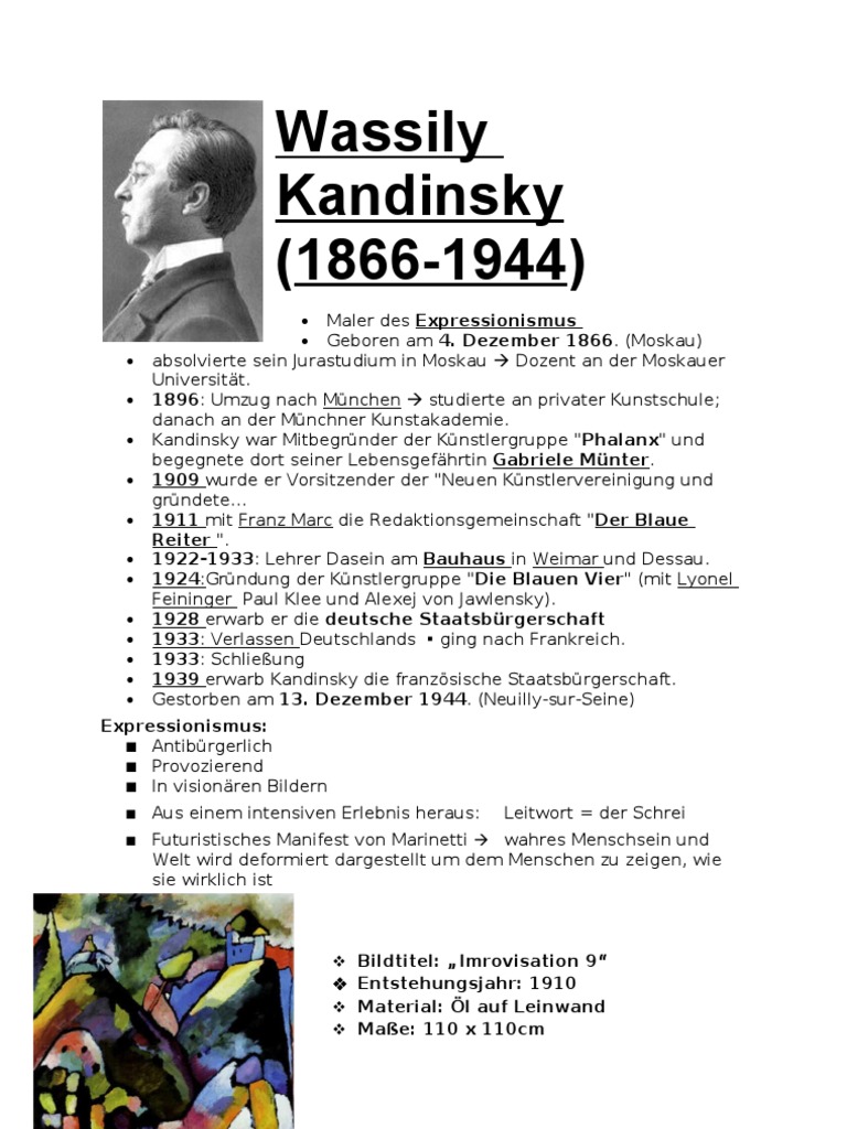 Wassily Kandinsky Handout | PDF