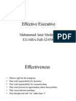 Effective Executive: Muhammad Amir Mushtaq EX-MBA-Fall-12-058