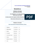 Estadistica de Cristianos en El Peru y El Mundo