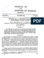 Journal of Indian Institute of Science: Design of A Fischer-Tropsch Synthesis Pilot Plant