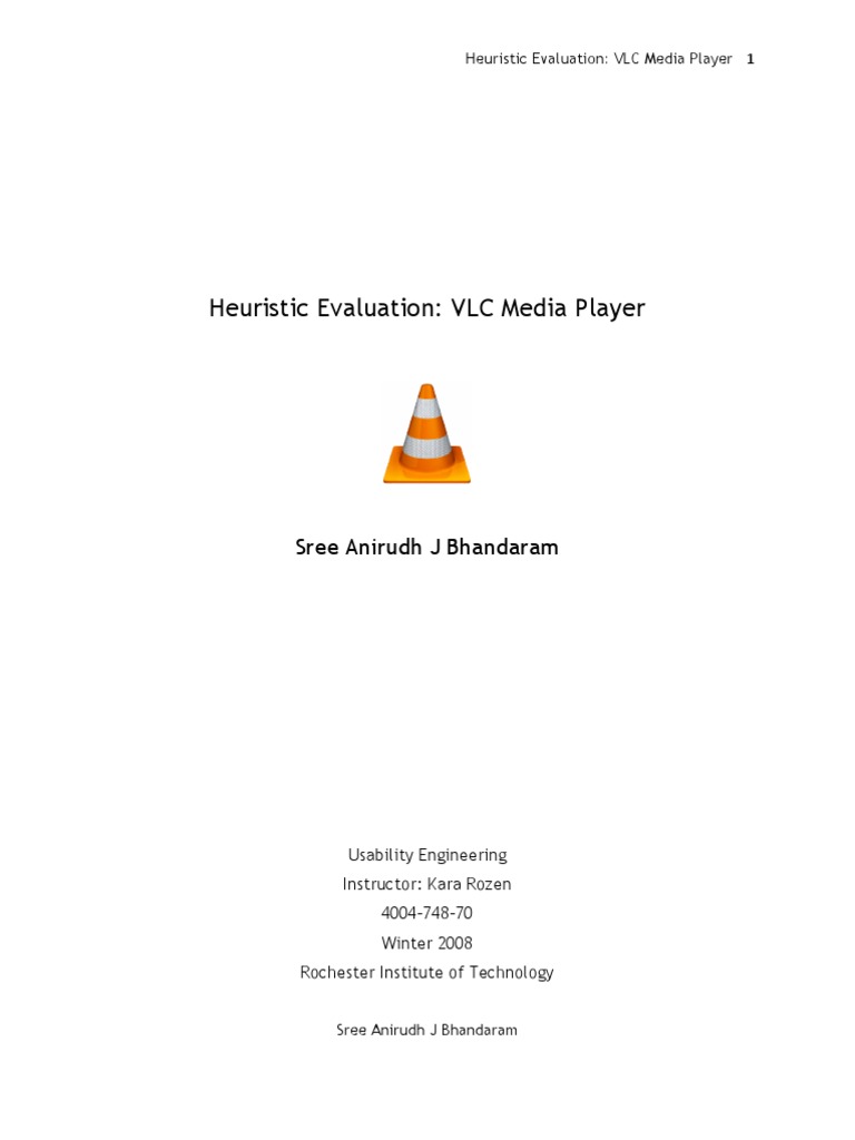 Heuristic Evaluation of VLC Media Player | PDF | Software | Areas Of ...
