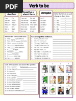 Write The Verb To Be and Change To Short Form.: Re-Arrange The Sentence