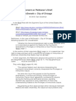 Comment On Petitioner - S Brief McDonald V City of Chicago