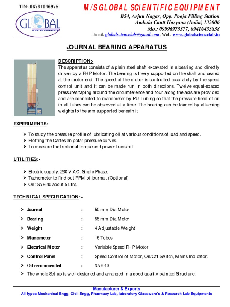 Journal Bearing Apparatus Overview | PDF