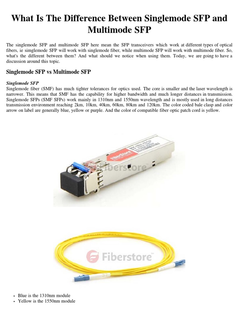What Is The Difference Between Singlemode SFP and Multimode SFP
