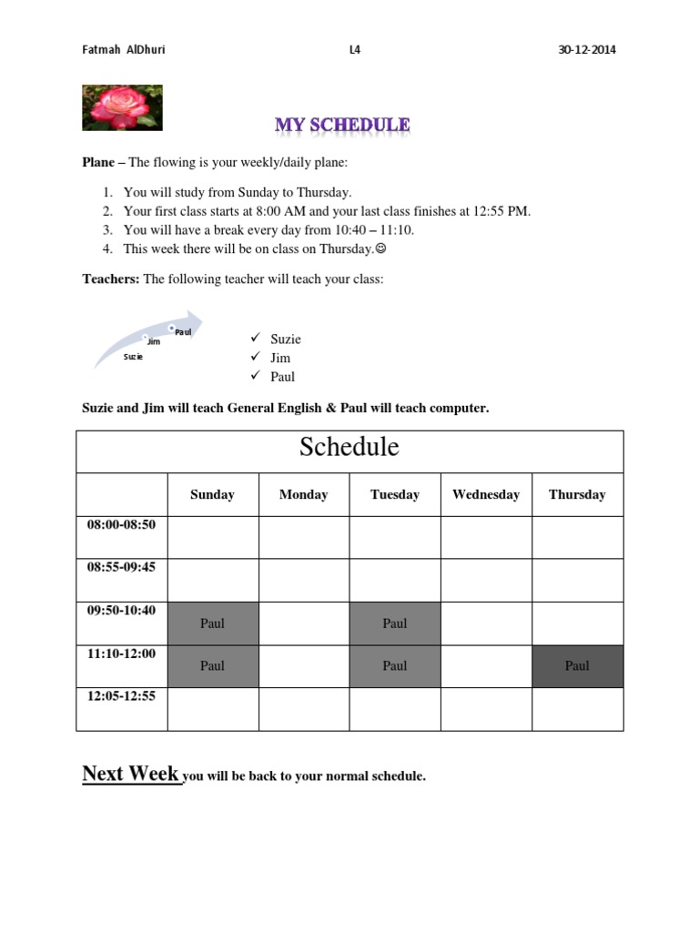 Weekly Study Schedule Overview | PDF