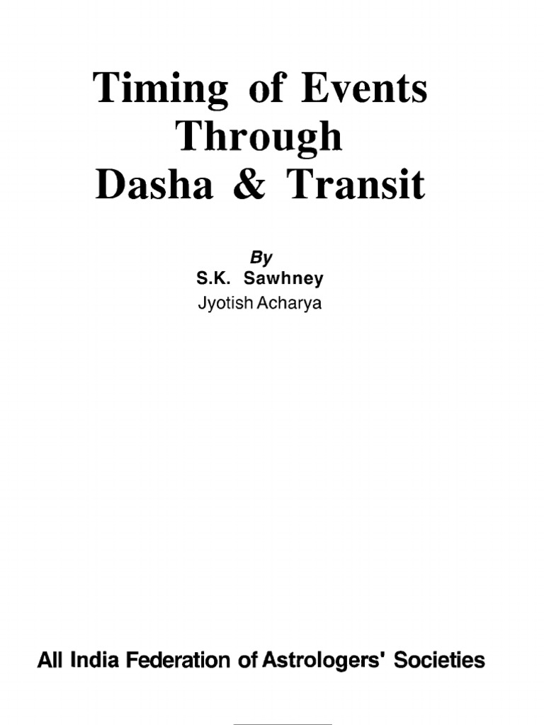 Jyotish AIFAS Timing of Events Through Dasha and Transit PDF