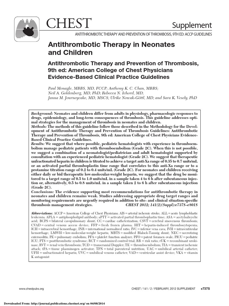 accp antithrombotic guidelines 9th ed