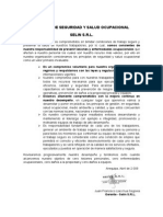 Politica de Seguridad y Salud Ocupacional Sms