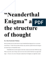 The “Neanderthal Enigma” and the Structure of Thought
