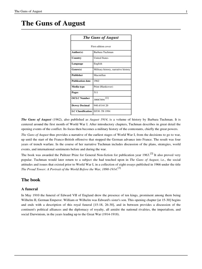 The Guns of August | PDF | Military | International Security