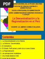 La Descentralizacion en El Peru 