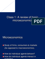 Class 1: A Review of Basic Microeconomics