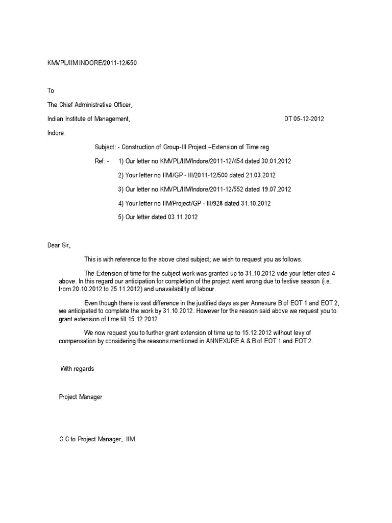 Letter For EOT | PDF