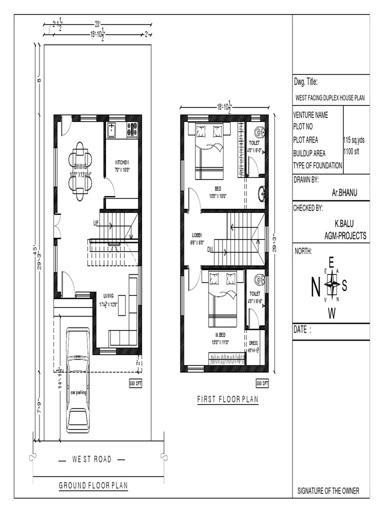 West Facing Duplex House Plan | PDF