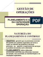 Planejamento e Gestão Da Capacidade Das Operações