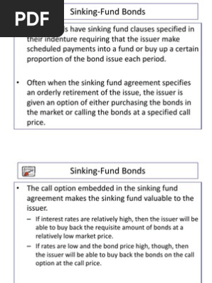 Sinking Fund Bonds Fondo De Amortizacion Bonos Finanzas