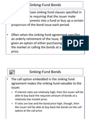 Sinking Fund Bonds Fondo De Amortizacion Bonos Finanzas