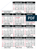 Calendario - 2015 em Portugues (Vetorial)