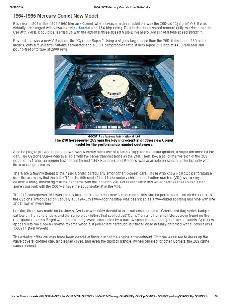 1964-1965 Mercury Comet - HowStuffWorks | Manual Transmission | Car