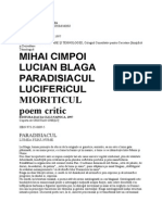 Cimpoi, Mihai - Lucian Blaga. Paradisiacul, Lucifericul, Mioriticul. Poem Critic (#)