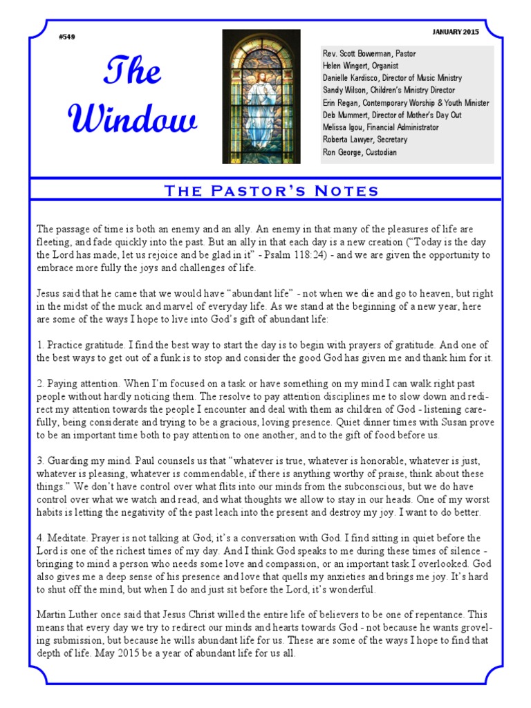 Pastor's Notes on Abundant Life | PDF | Thanksgiving | Prayer