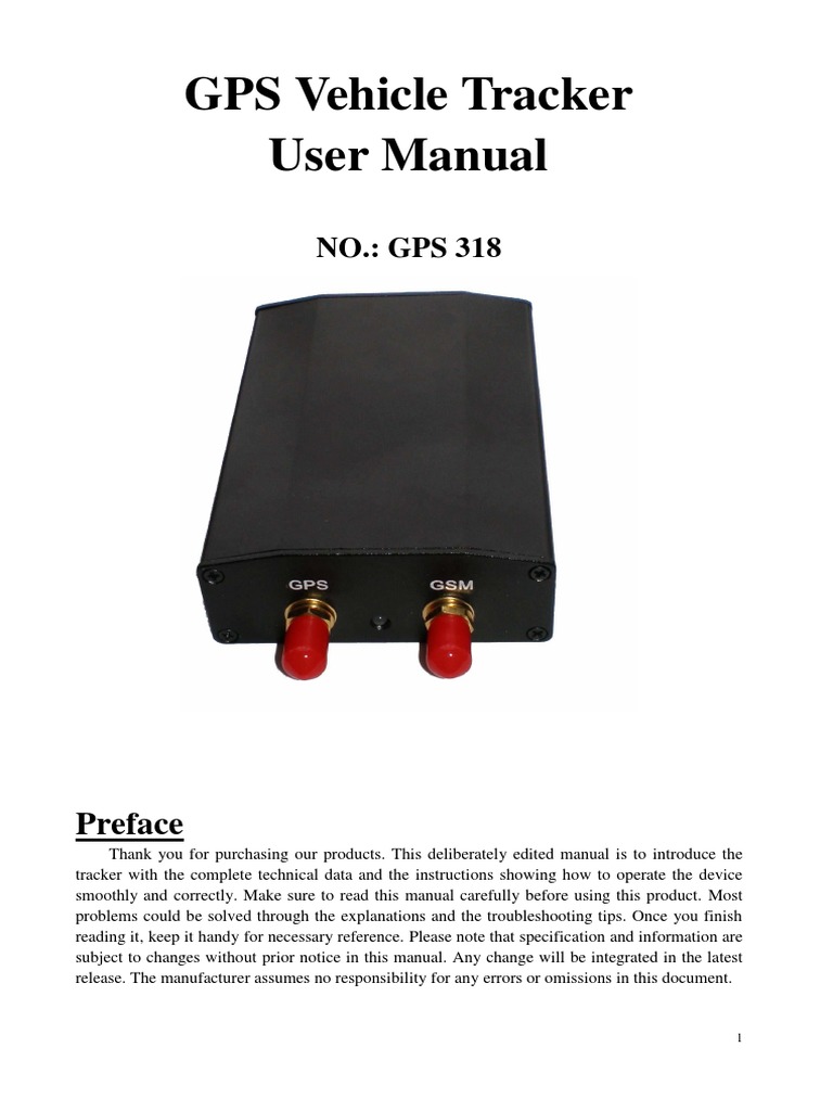 GPS Tracker Manual GPS 318 General Packet Radio Service Short