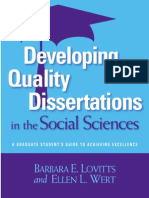 Developing Quality Dissertations in the Social Sciences