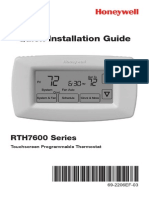 Quick Installation Guide: RTH7600 Series