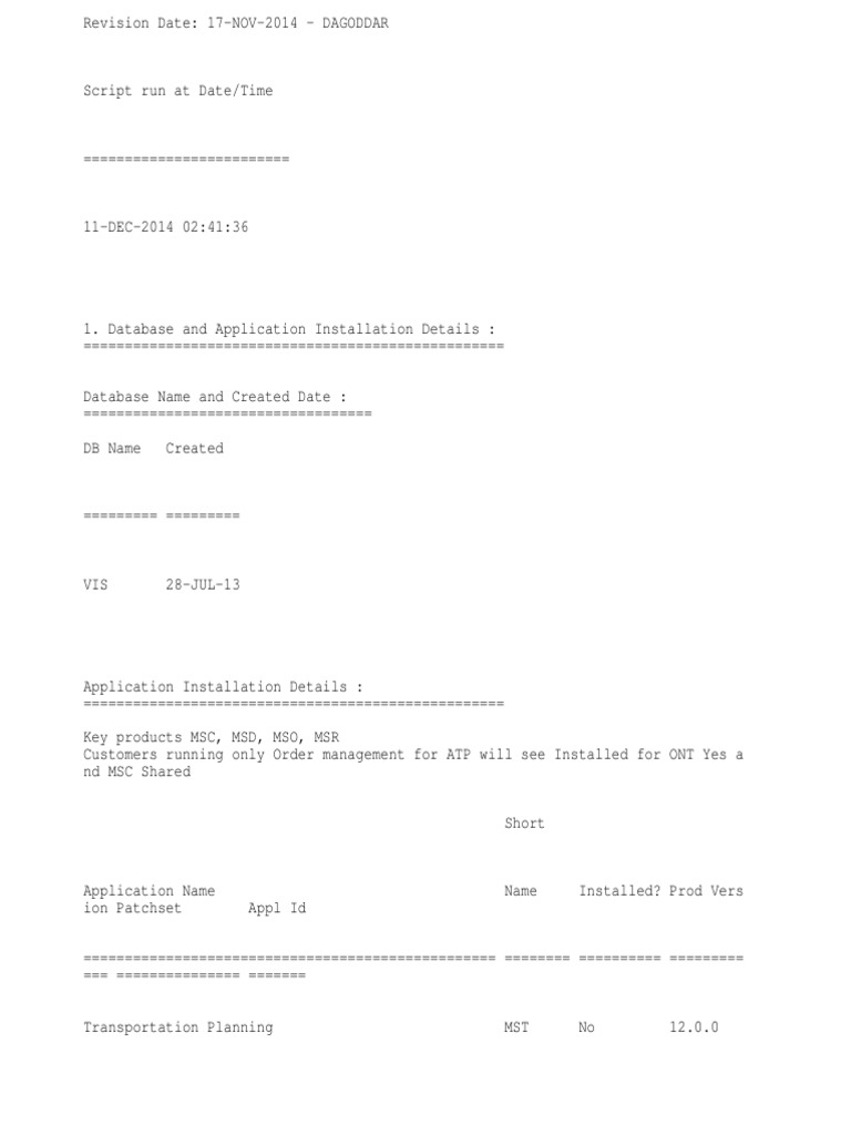 Apscheck | PDF | Oracle Database | Inventory