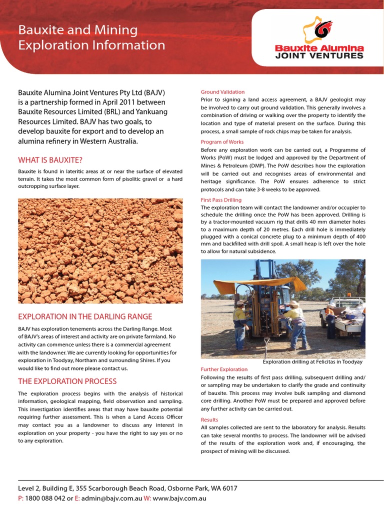 Bauxite Exploration and Mining Overview | PDF | Aluminium Oxide ...