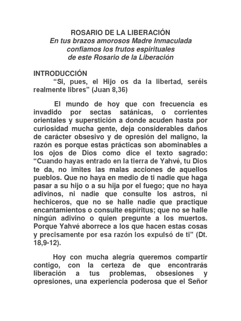 Rosario de La Liberación | Oración | orador del Señor