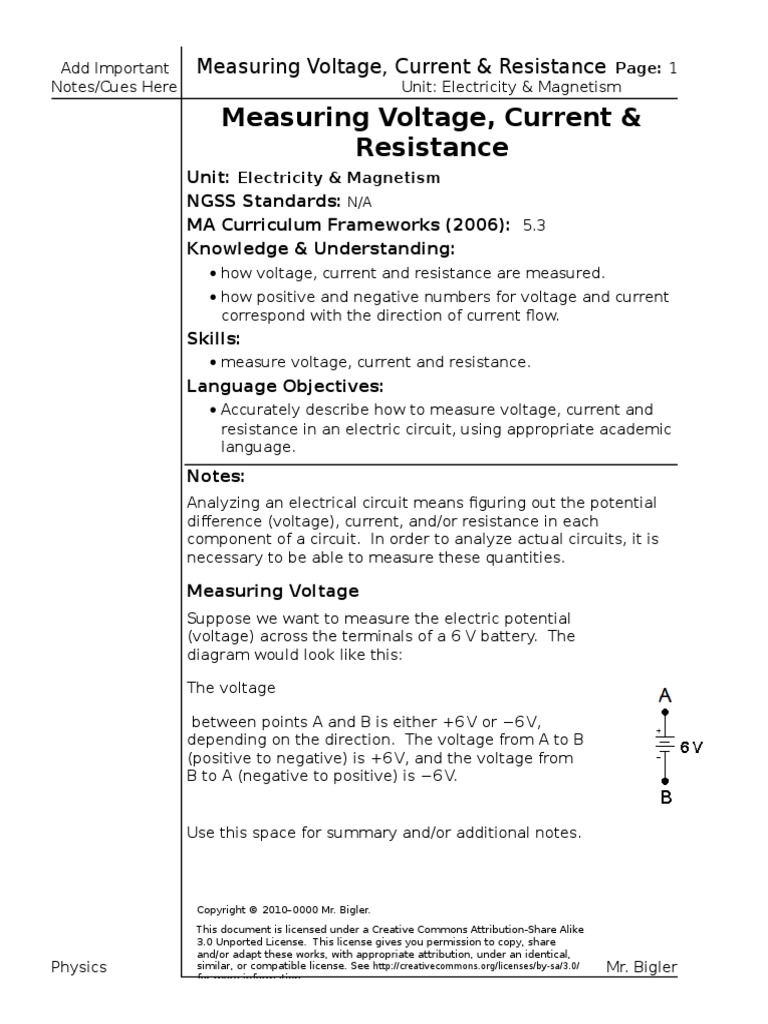 Measuring VIR PDF Voltage Electric Current