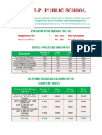 Statement of Fee (Session 2014-15) : Village-Rampur Kalan (Khutar-Powayan Road) Shahjahanpur (U.P)