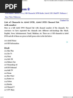 Download List of Channels in Airtel DTH ChannelList With Numbers by samkaruna SN251380030 doc pdf