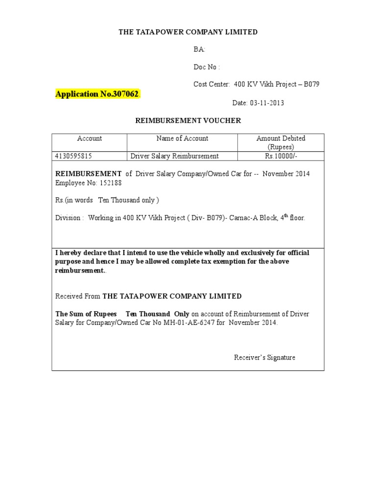 Driver Salary Reimb Voucher - October 2014 | PDF | Government 