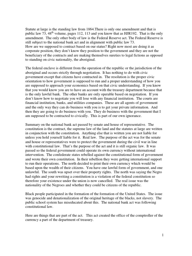 Understanding the National Bank Act | PDF | U.S. State | Law Of The ...