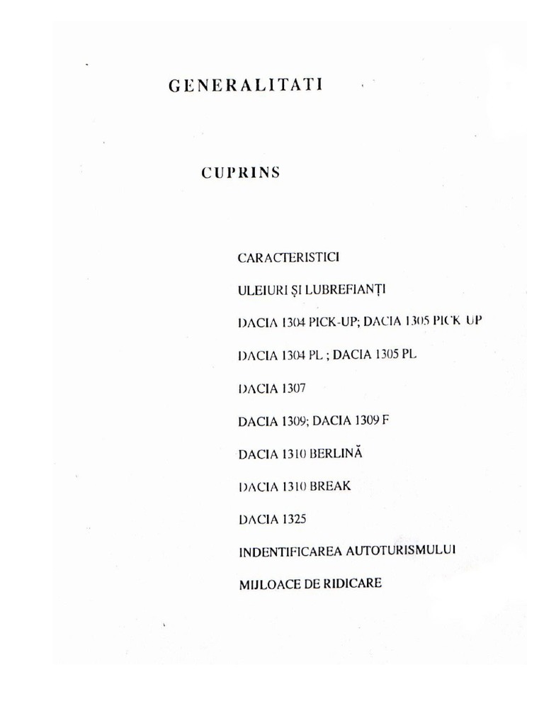 Interpretation Imperial See insects Manual Reparatie Dacia 1304 1305 1307 1309 1310 1325 | PDF