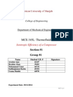 Lab 9 Isentropic Efficiency of A Compressor