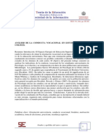 Articulo OANÁLISIS DE LA CONDUCTA VOCACIONAL EN ESTUDIANTES DE PSI-COLOGÍA