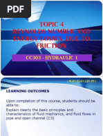 REYNOLDS NUMBER ENERGY LOSSES DUE TO FRICTION (Topic 4)