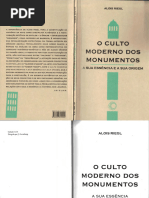 RIEGL, A (1903) O culto moderno dos monumentos [Ed. Perspectiva - 2014]